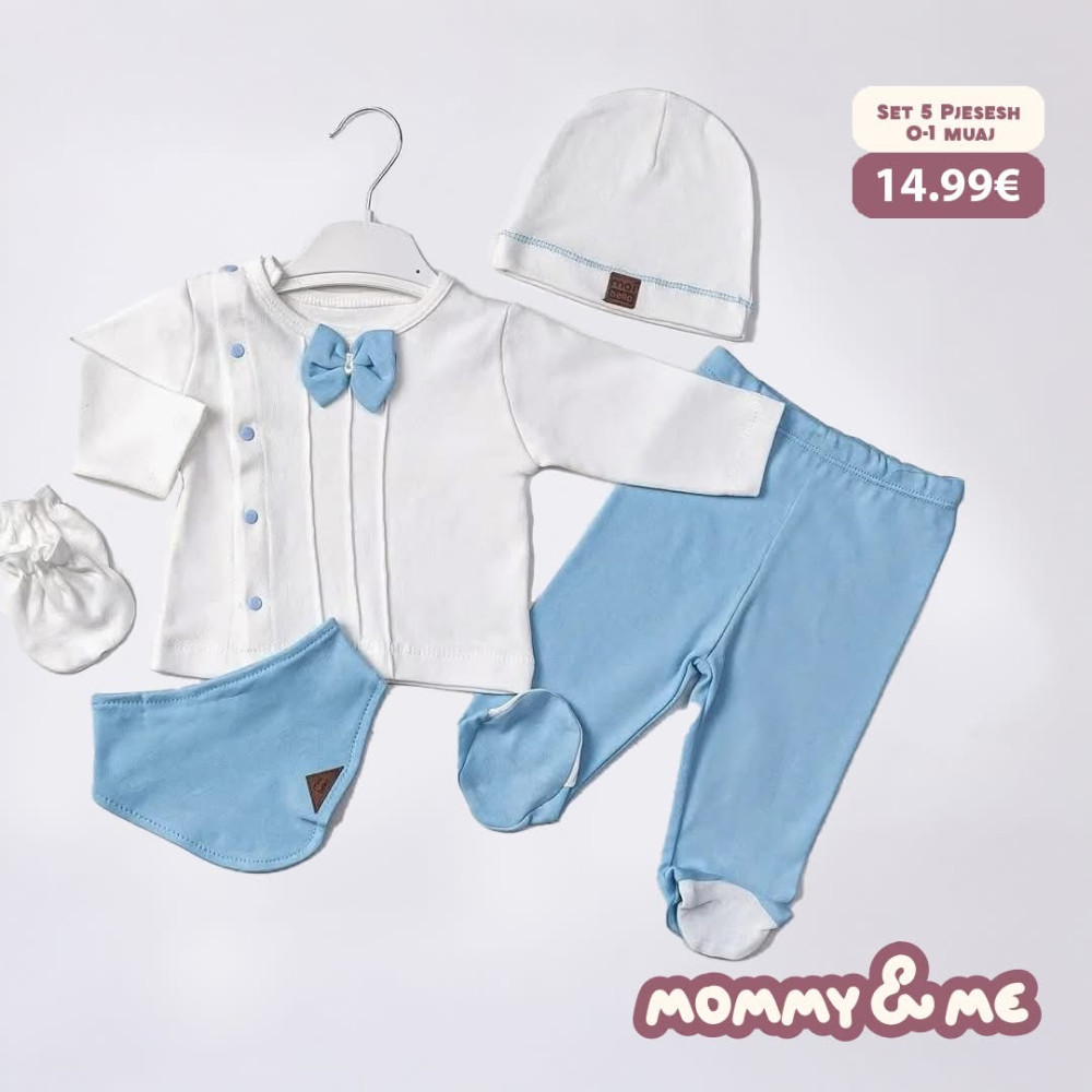 Set 5 pjesësh për të porsalindur-blu