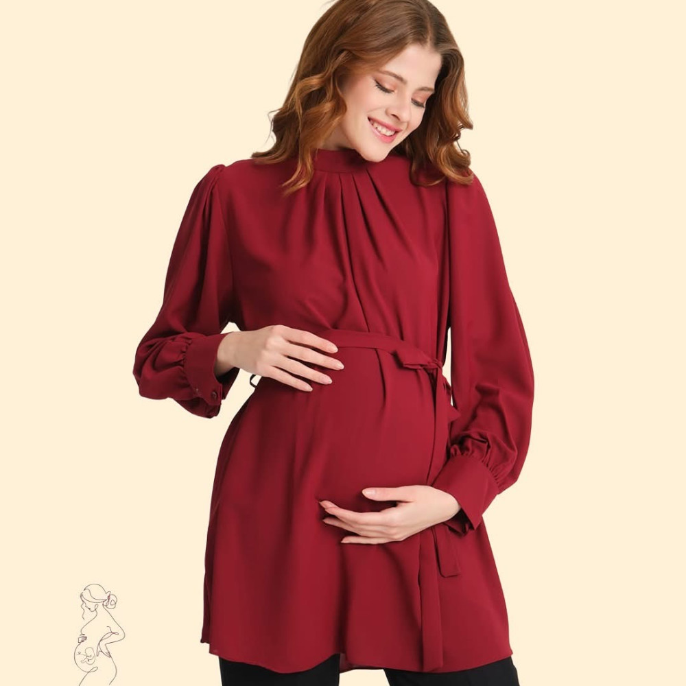 Këmishë Bordo  për Shtatzëna