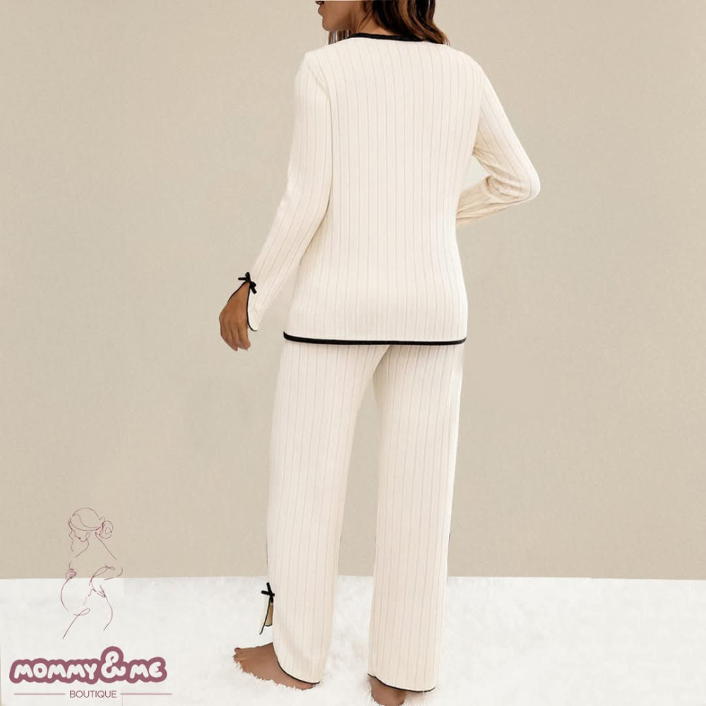 Pizhama 2-pjesëshe me detaje fjongo