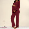 Pizhama 2-pjesëshe bordo me detaje fjongo 