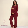 Pizhama 2-pjesëshe bordo me detaje fjongo 