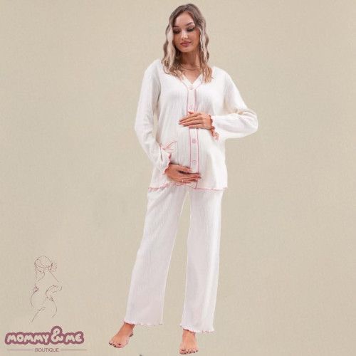 Pizhama 2 pjesëshe me detaje rozë