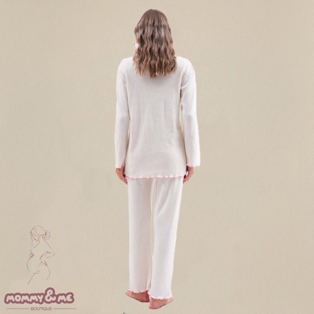 Pizhama 2 pjesëshe me detaje rozë