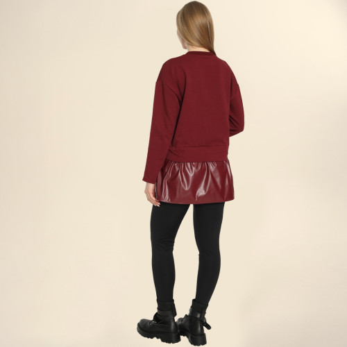 Bluze e Bordo për shtatzëna me detaje lëkure