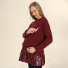 Bluze e Bordo për shtatzëna me detaje lëkure
