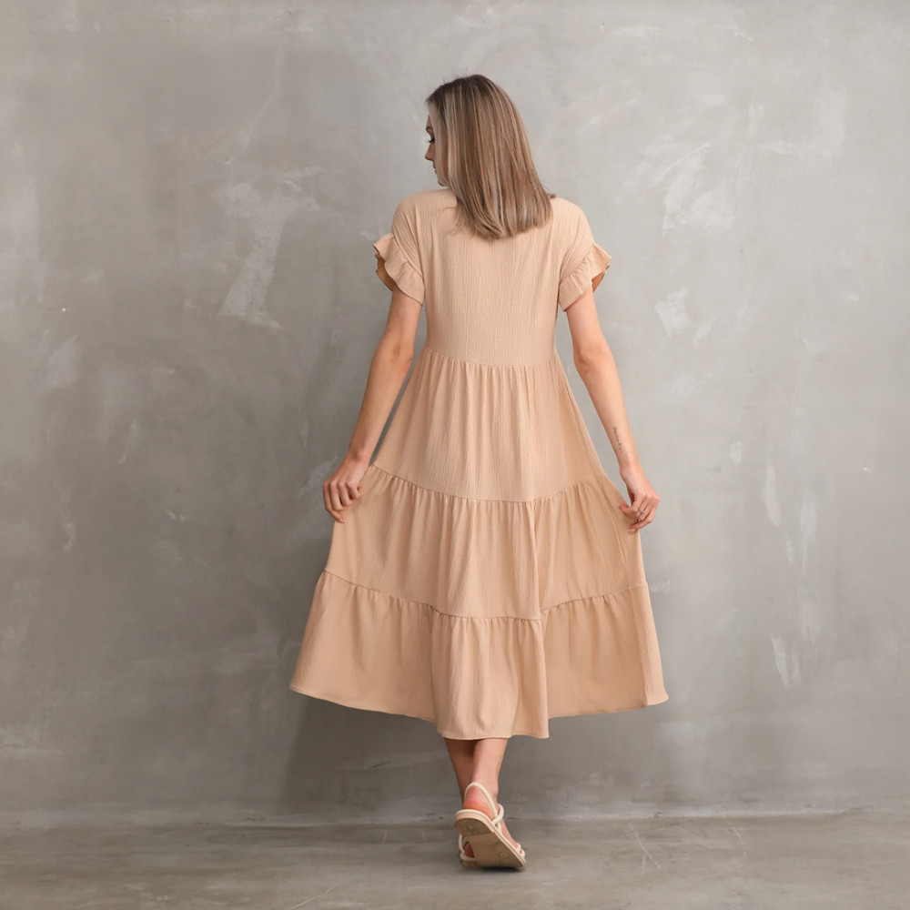 Fustan Beige për Shtatzëni